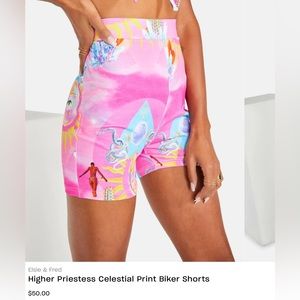Higher Priestess Celestial Print Biker Shorts